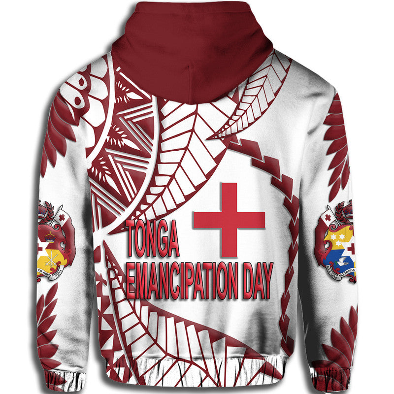 Tonga Emancipation Day Hoodie Kupesi Pattern No.1 White LT9