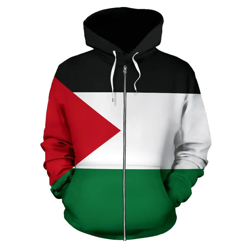 State of Palestine Zipper Hoodie Original Flag RLT13
