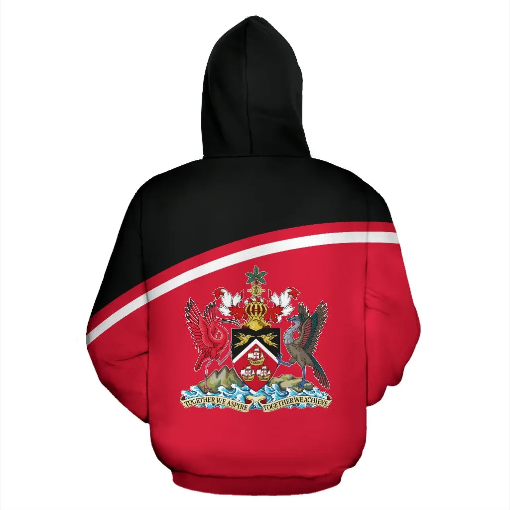 Trinidad Tobago All Over Zip Up Hoodie Curve Version RLT6