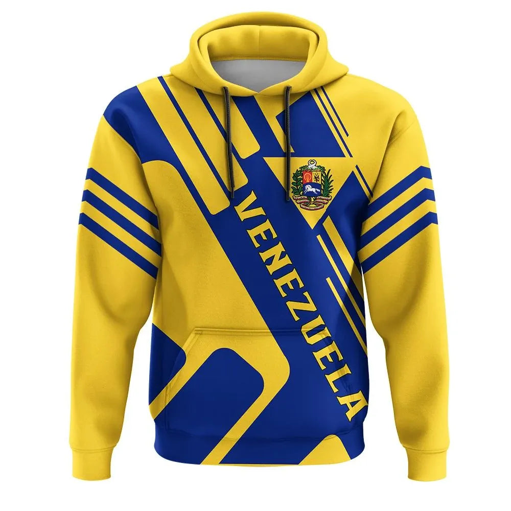 Venezuela All Over Zip Up Hoodie Smudge Style RLT7