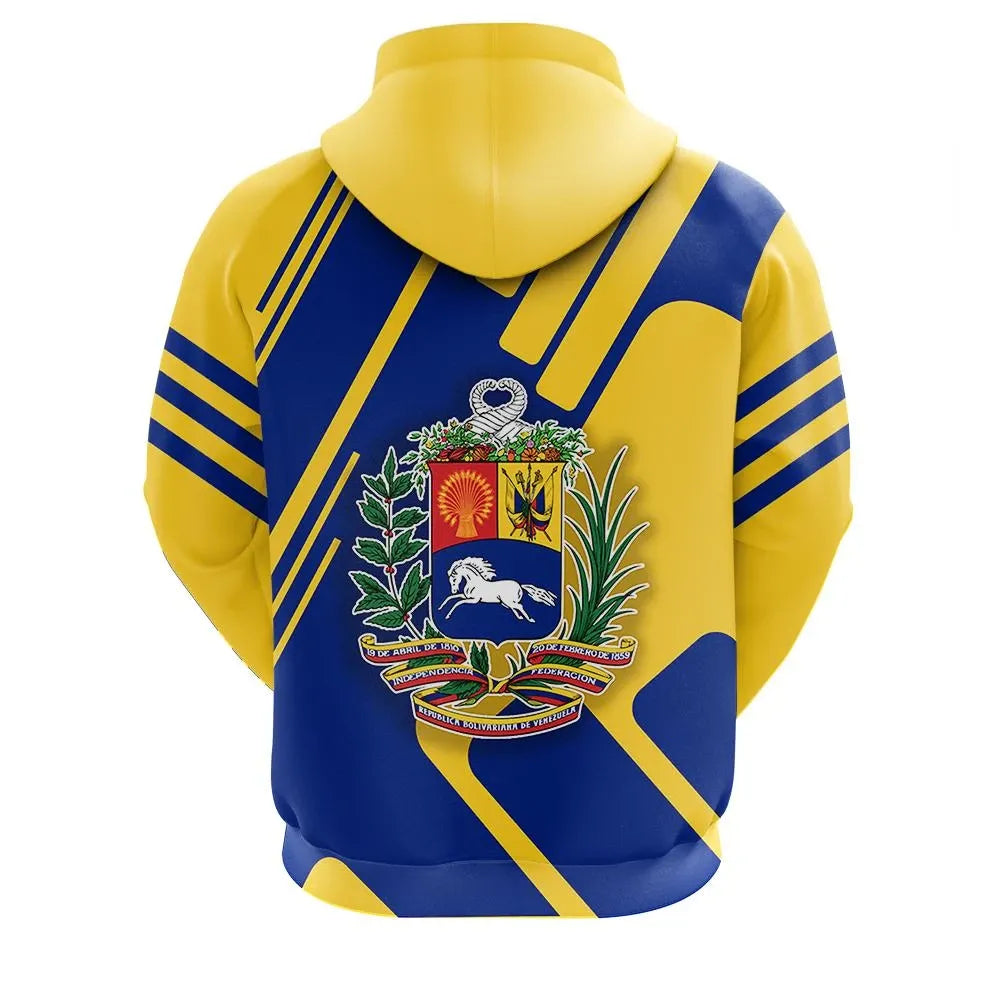 Venezuela All Over Zip Up Hoodie Smudge Style RLT7