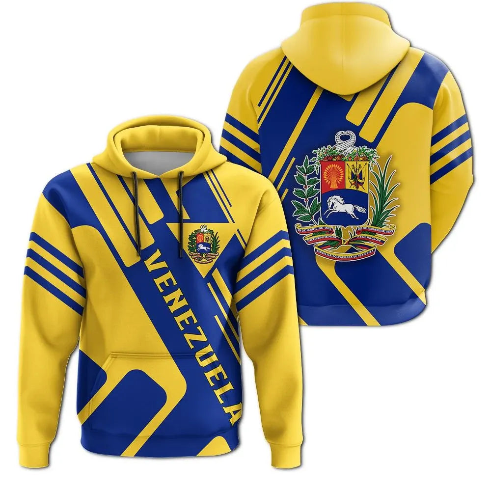 Venezuela All Over Zip Up Hoodie Smudge Style RLT7
