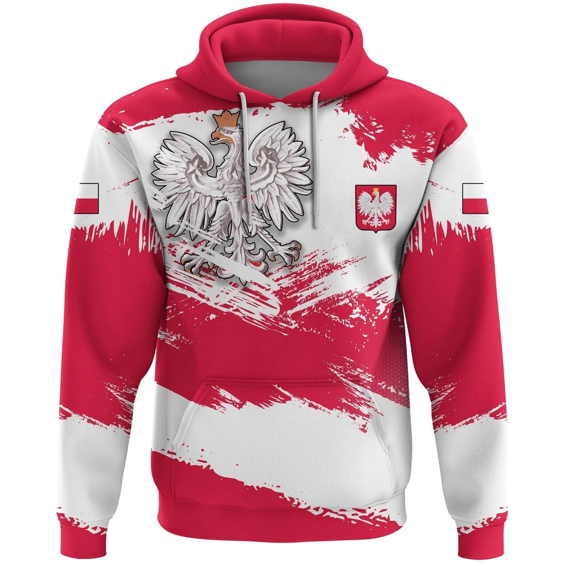 Poland Hoodie Poland Flag Brush RLT7