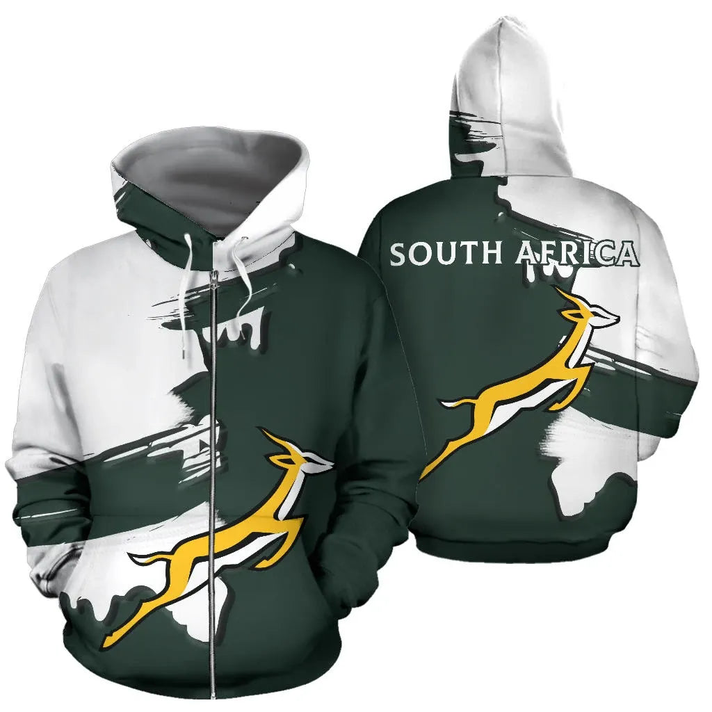 South Africa Coat Of Arms Unique Zip Hoodie Scratch Style RLT8