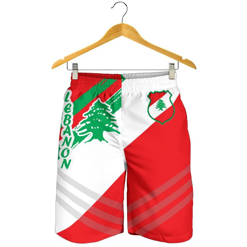 Lebanon Men's Shorts - Lebanon Flag Polygon Style24 RLT6