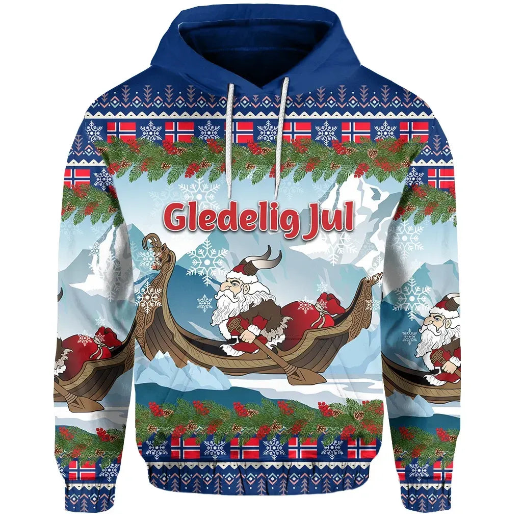 Norway Hoodie Santa Viking Is Coming RLT7