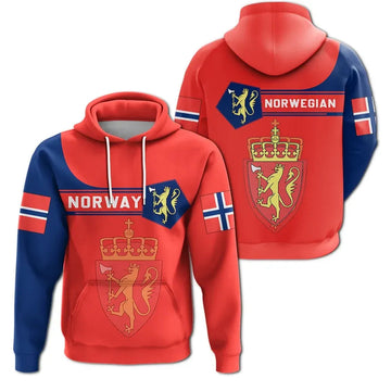 Norway Hoodie Coat Of Arms Simple Style RLT7