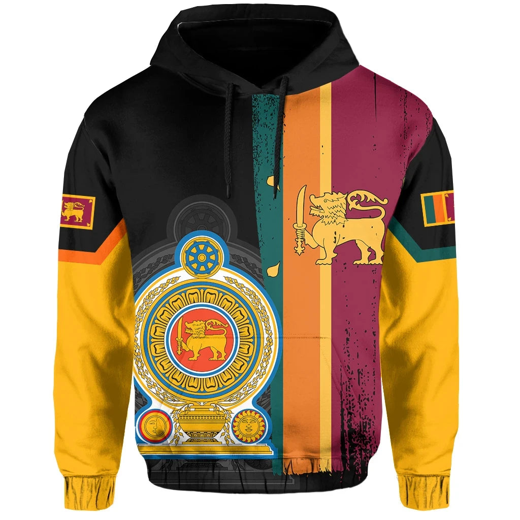 Sri Lanka Coat Of Arm Flag Hoodie RLT7