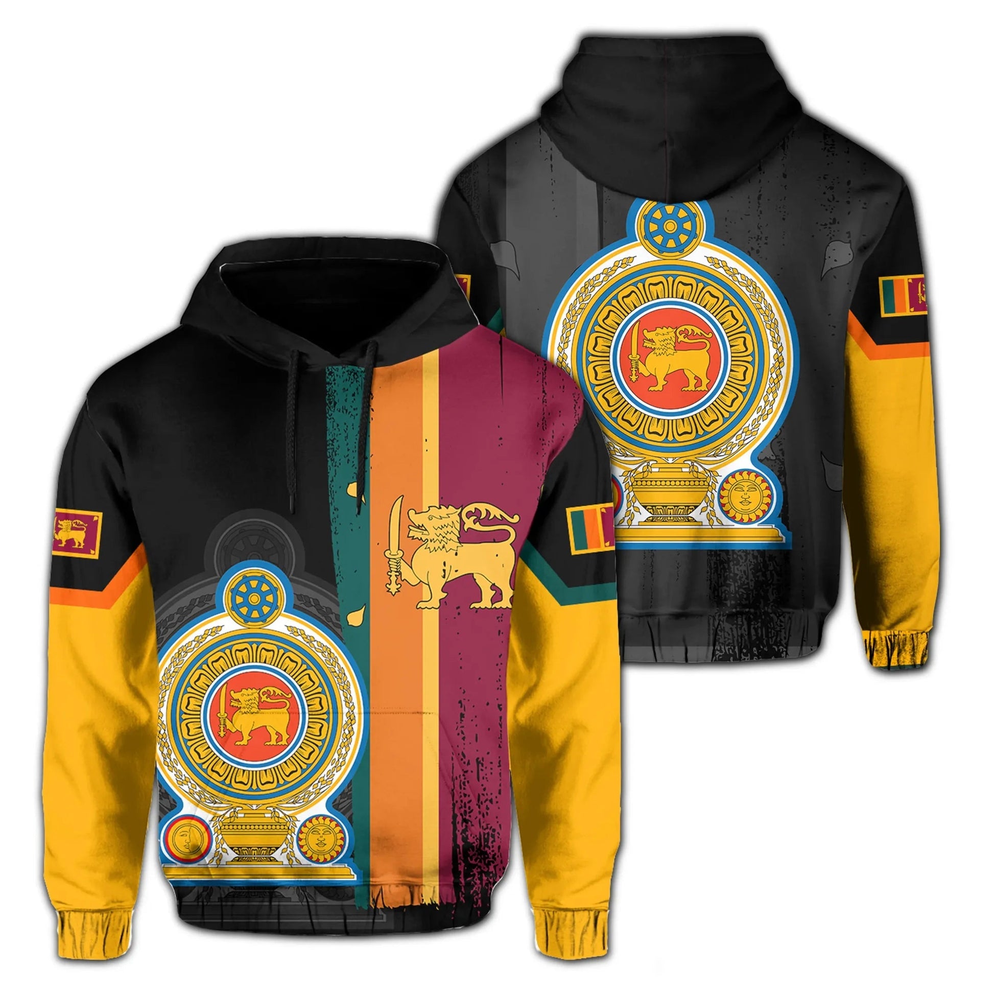 Sri Lanka Coat Of Arm Flag Hoodie RLT7