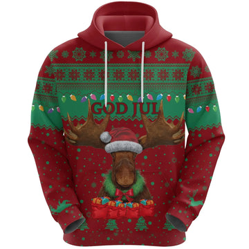 Sweden Christmas Hoodie Moose Red Green RLT7