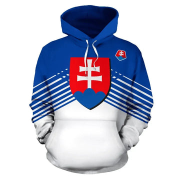 Slovakia Sport Flag Hoodie Stripes Style 01 RLT13