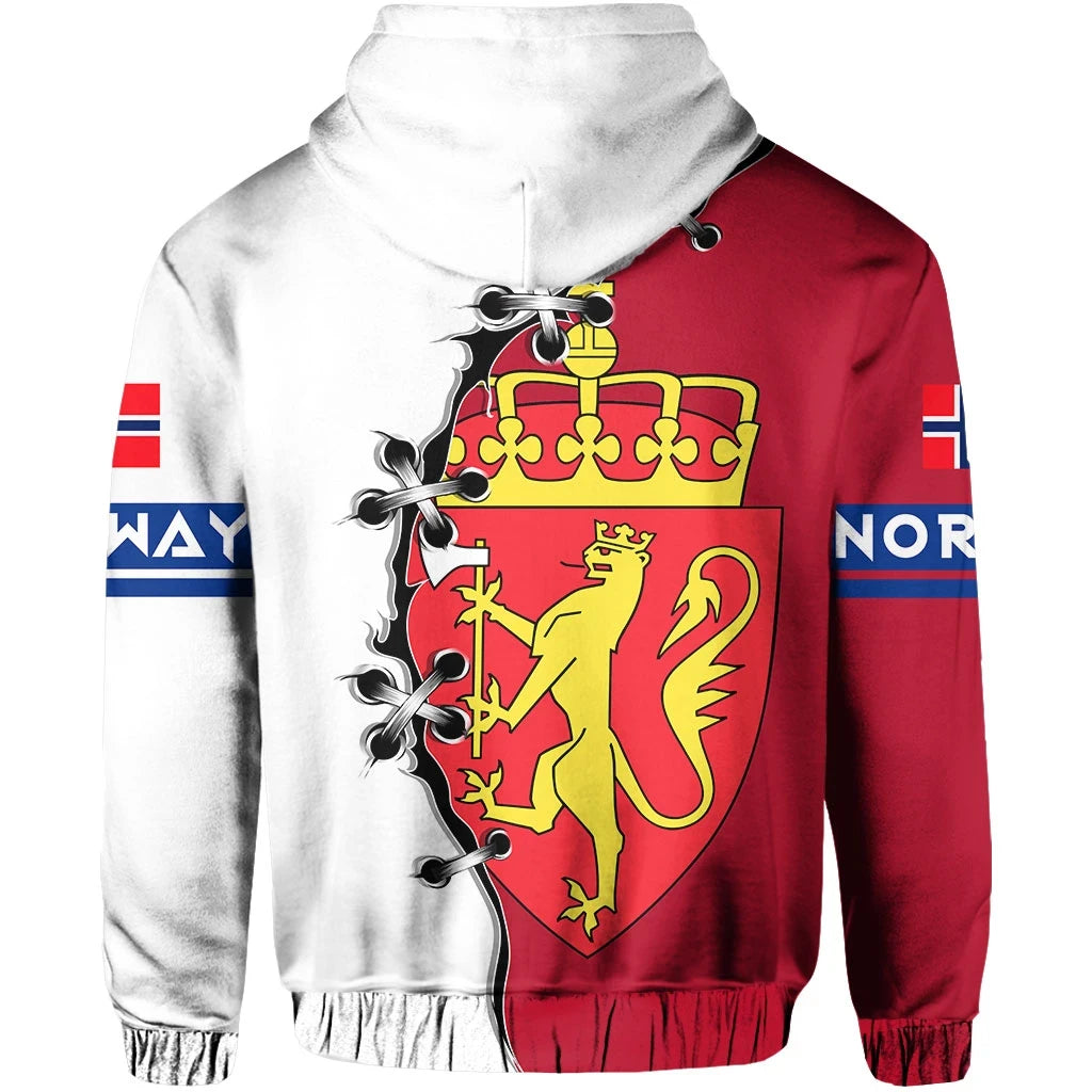 Norway Hoodie Lion Coat Of Arms Red RLT7