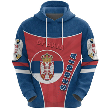 Serbia Hoodie Circle Stripes Flag Pattern RLT7