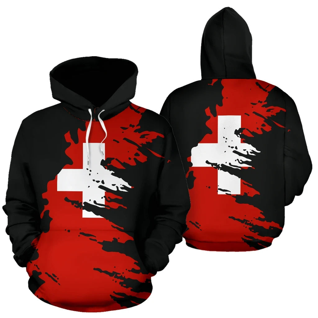 Switzerland Flag Painting Hoodie RLT13