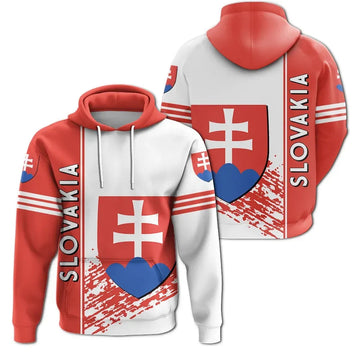 Slovakia Hoodie Coat Of Arms Quarter Style RLT13