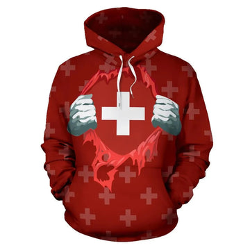 Switzerland Superhero Pullover Hoodie RLT13