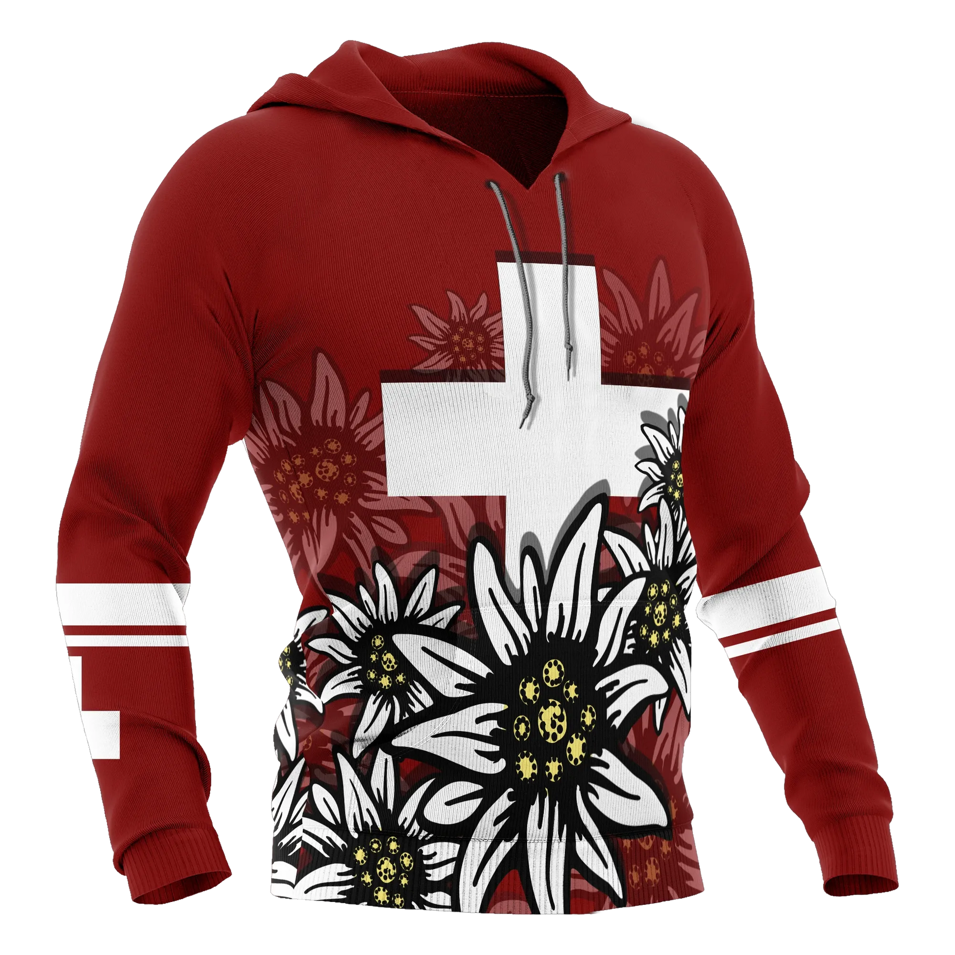 Switzerland Hoodie White Edelweiss RLT13