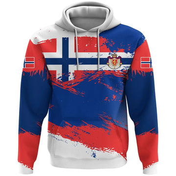 Norway Hoodie Norway Flag Brush RLT7
