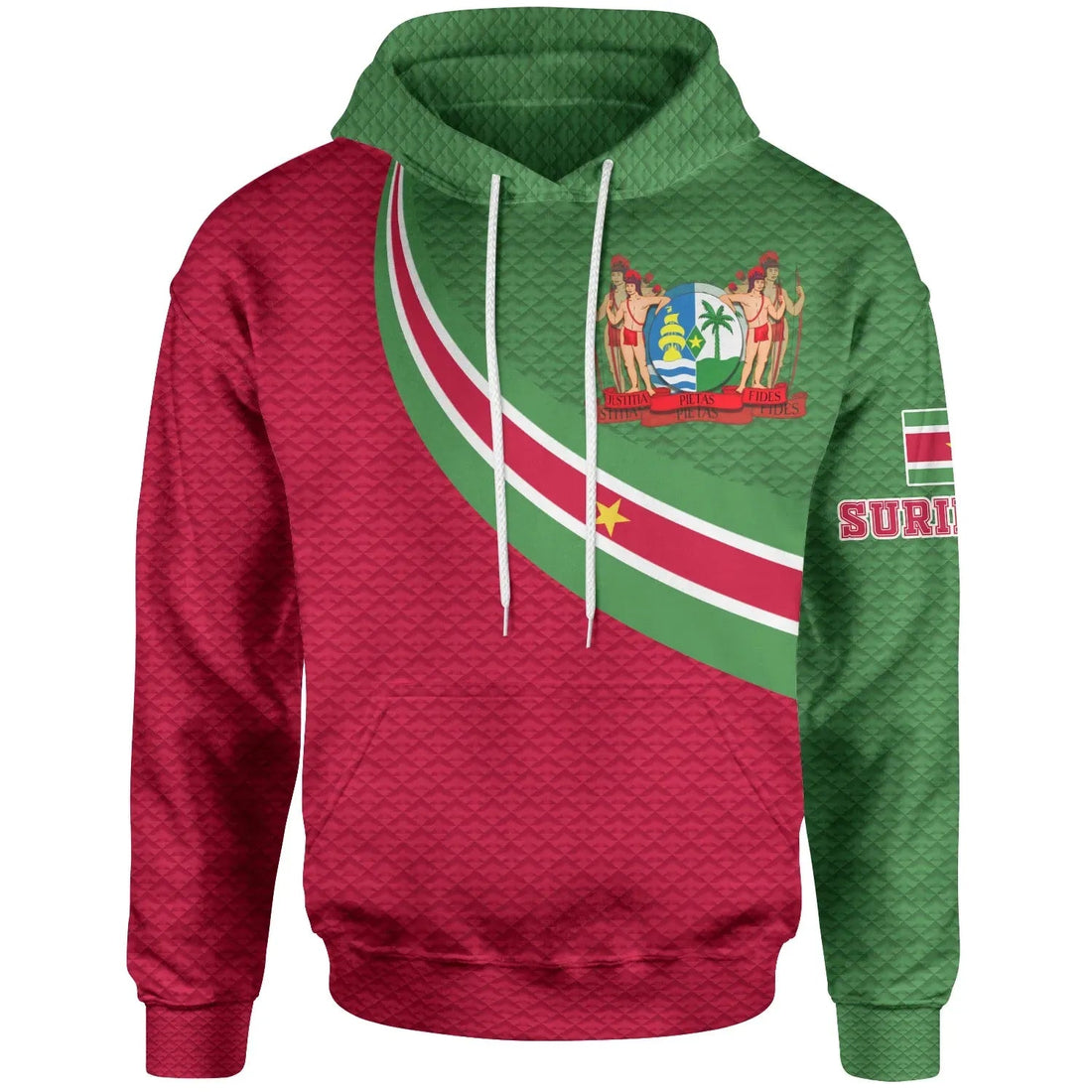 Suriname Hoodie Suriname Coat Of Arms and Flag Color RLT7