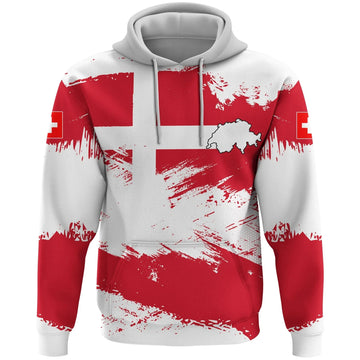 Switzerland Hoodie Switzerland Flag Brush RLT13