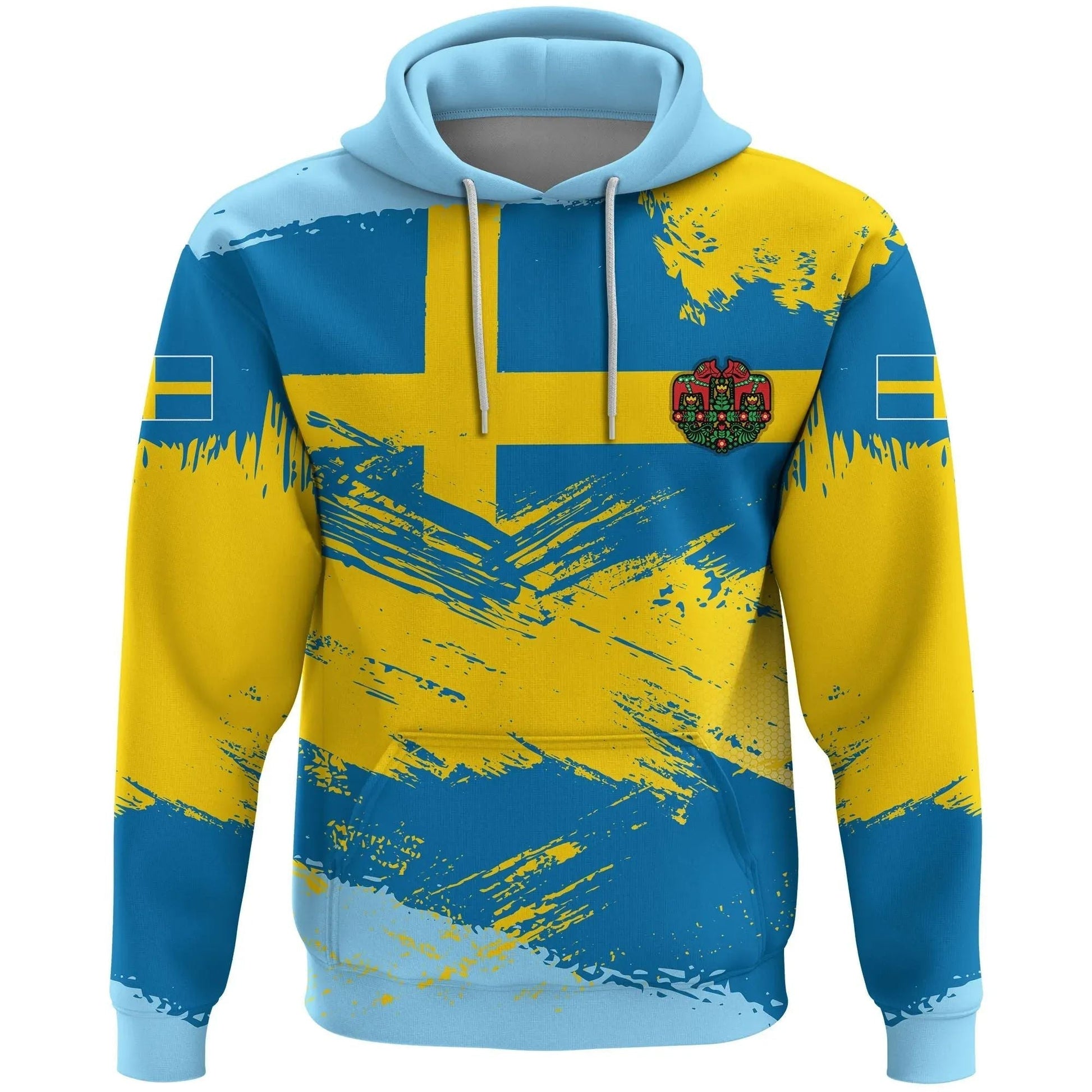 Sweden Hoodie Sweden Flag Brush RLT7