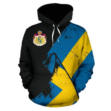 Sweden Special Grunge Flag Pullover Hoodie RLT7