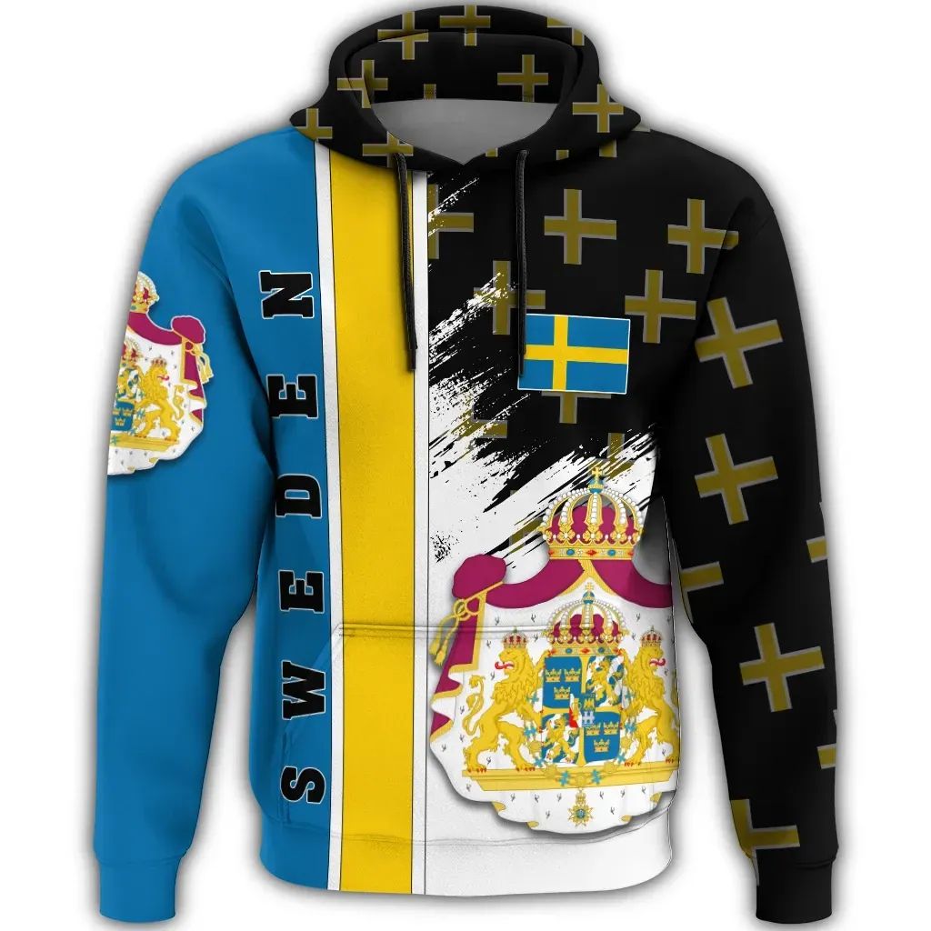 Sweden Hoodie Coat Of Arms Flag Style RLT7