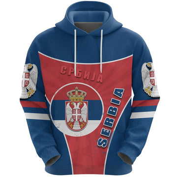 Serbia Hoodie Circle Stripes Flag Balkan RLT7