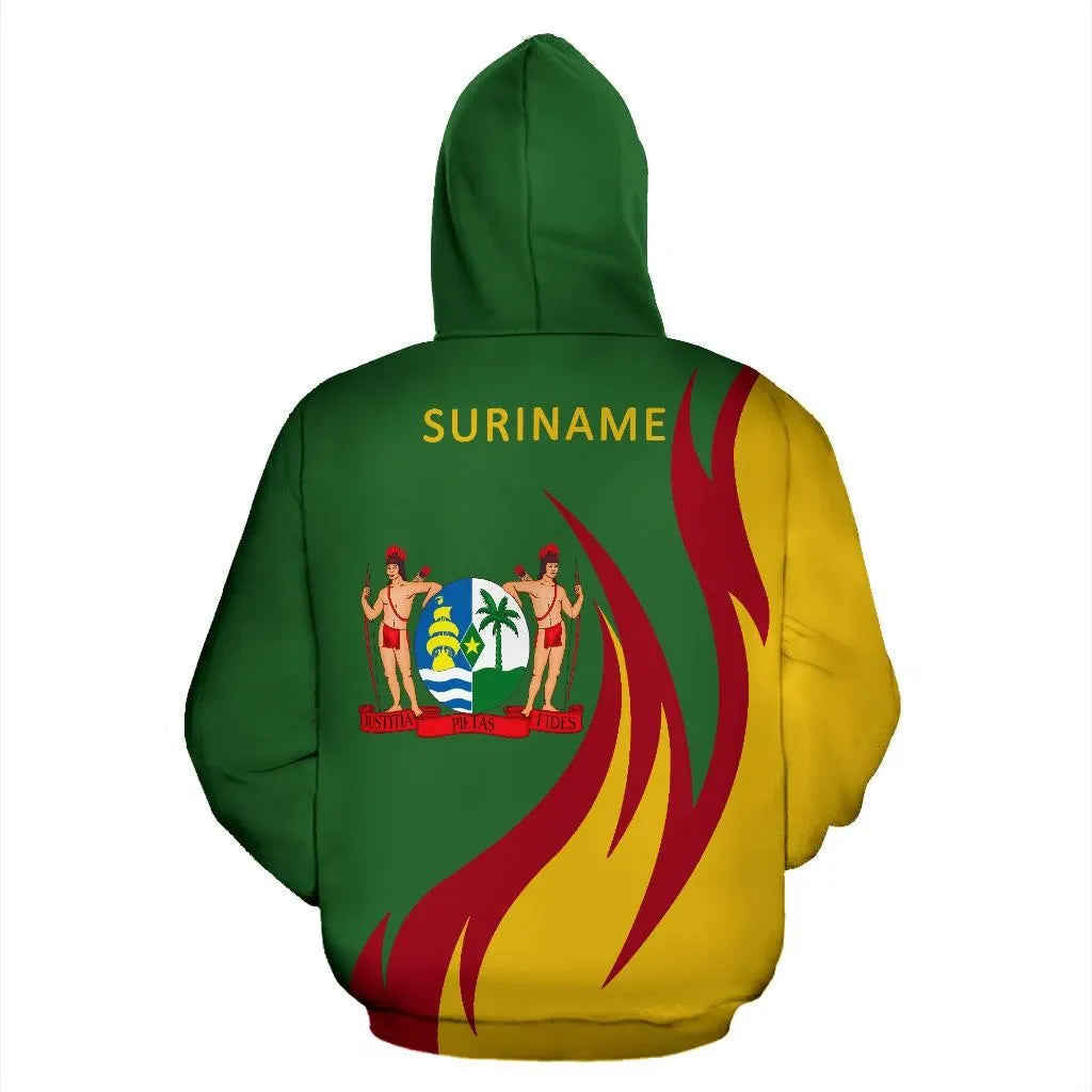 Suriname Hoodie Coat Of Arms Fire Style RLT7
