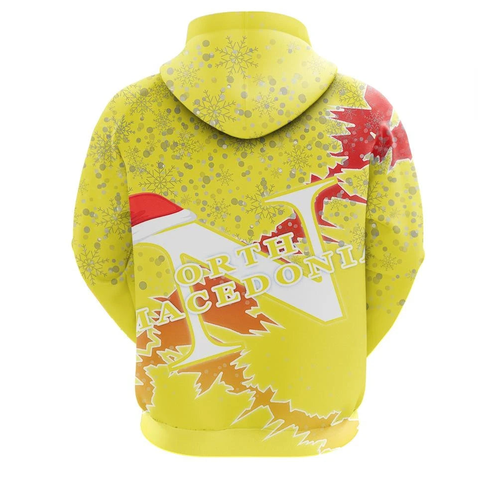 North Macedonia Christmas Hoodie Coat Of Arms X Style RLT7