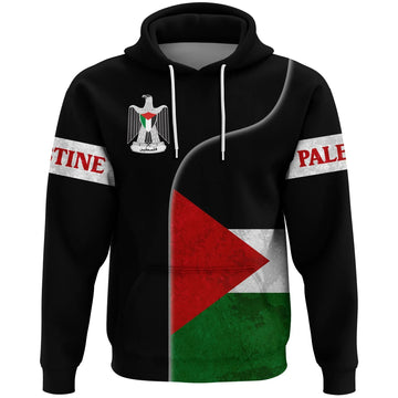 Palestine Flag Hoodie Coat Of Arms RLT13