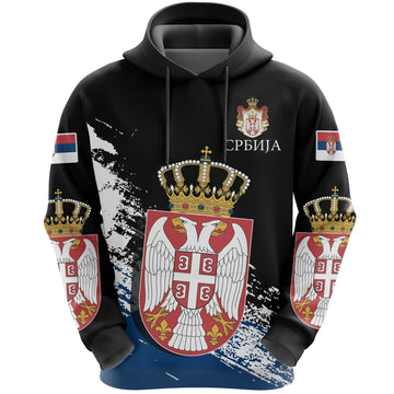 Serbia Special Hoodie Black Version RLT7