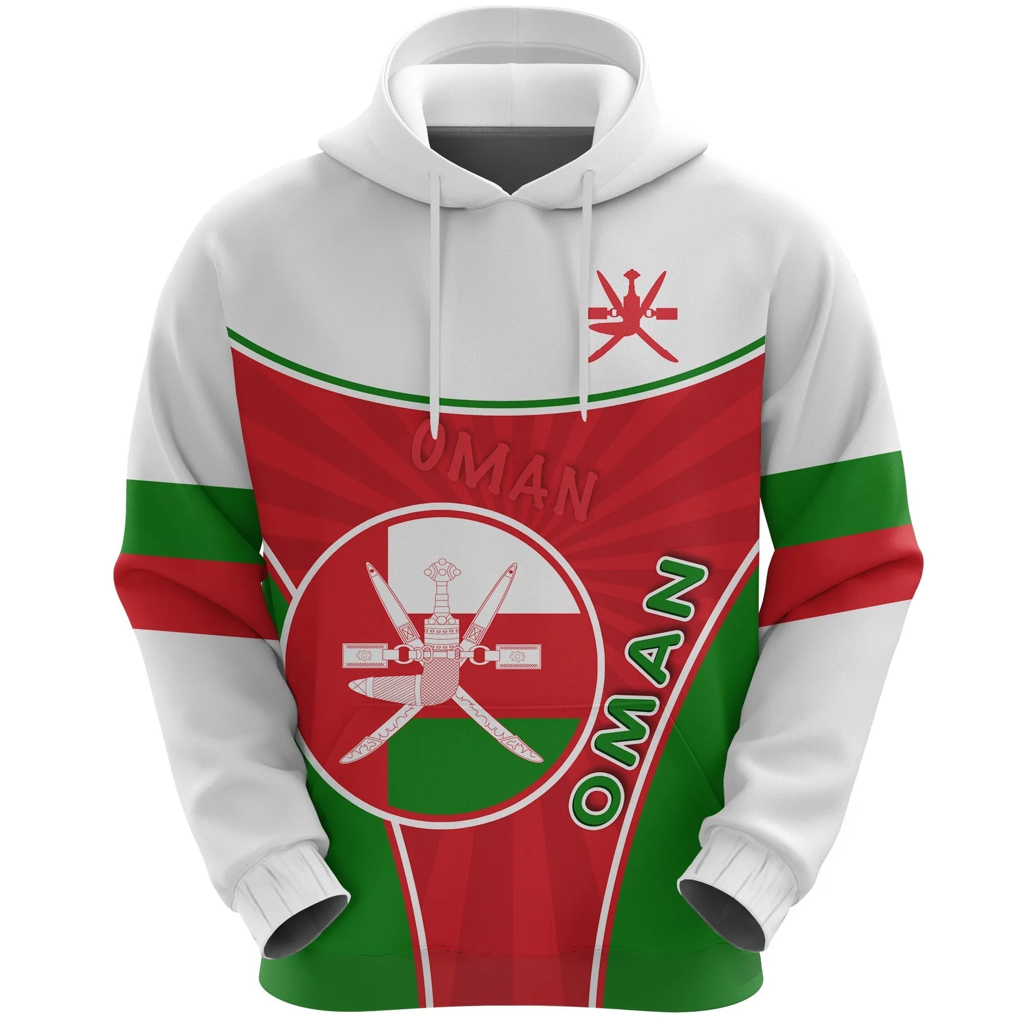 Oman Emblem Hoodie Circle Stripes Flag Version RLT13