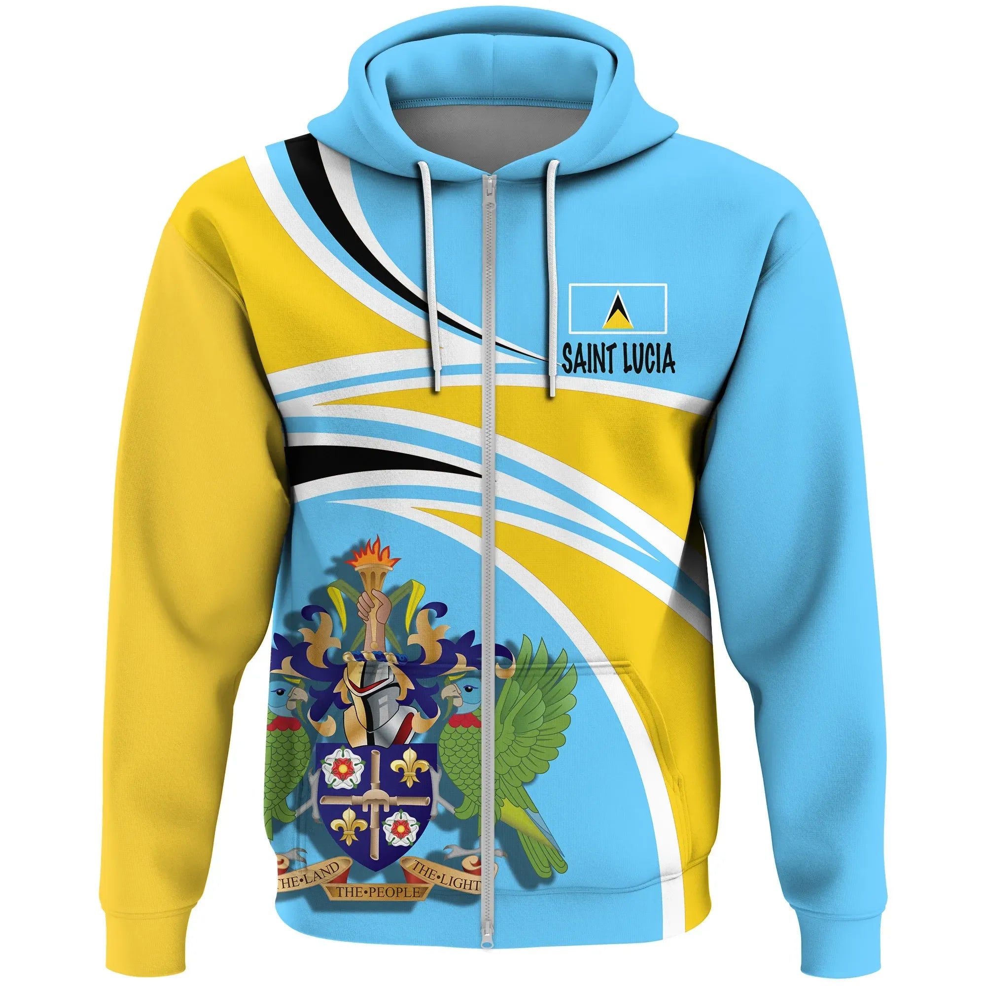 Saint Lucia Zip Hoodie N Flag RLT6