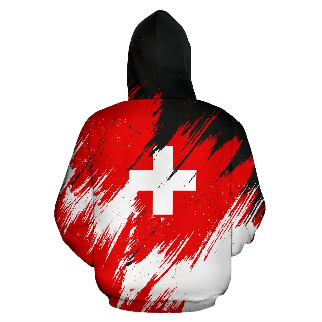 Switzerland Flag Color Painting Zip Up Version RLT13