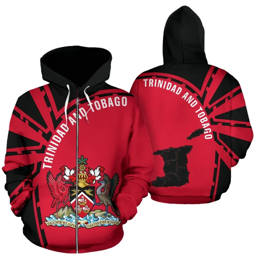 Trinidad and Tobago Zip Up Hoodie Tornado 2 Style RLT6
