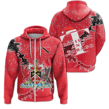Trinidad and Tobago Christmas Zip Up Hoodie Coat Of Arms X Style8 RLT6