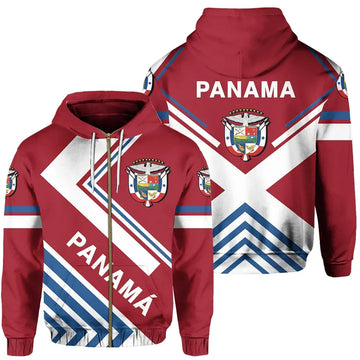 Panama Flag Hoodie Zip America Nations RLT13