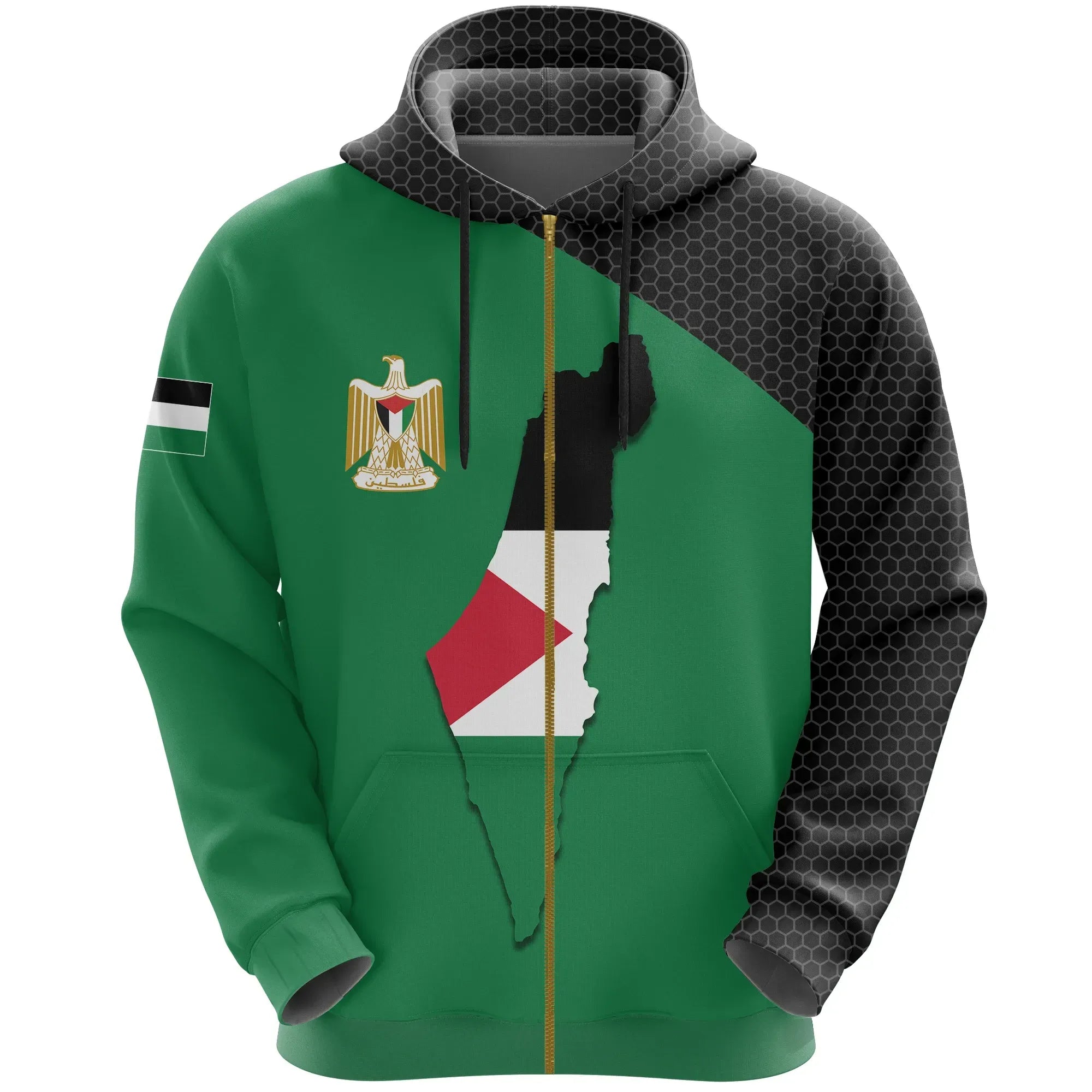 Palestine Hoodie Maps Zipper RLT13