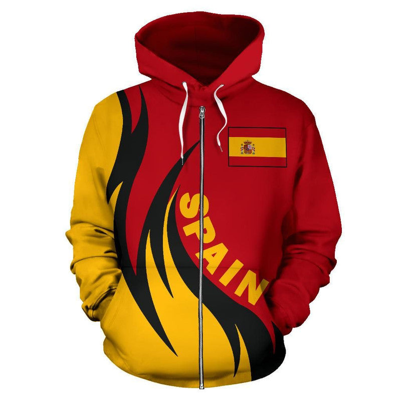 Spain Hoodie Zip Coat Of Arms Fire Style RLT12