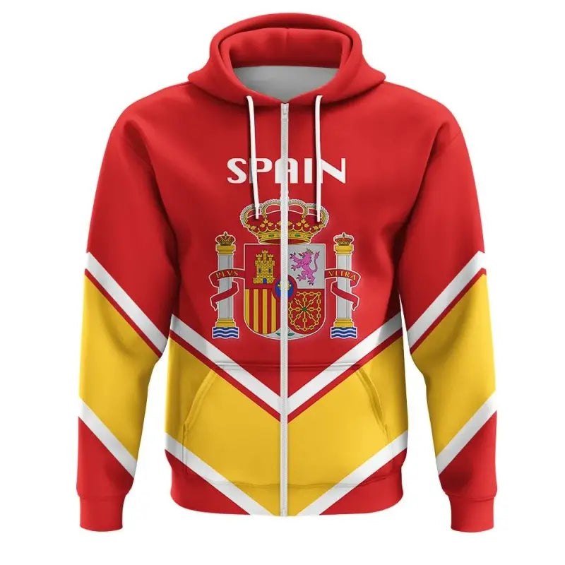 Spain Zip Hoodie Coat Of Arms Lucian Style RLT12