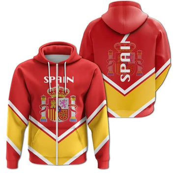 Spain Zip Hoodie Coat Of Arms Lucian Style RLT12
