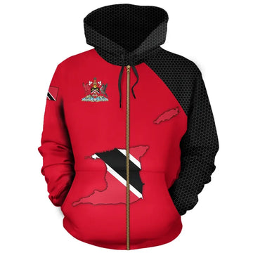 Trinidad and Tobago Map Zip Hoodie RLT6