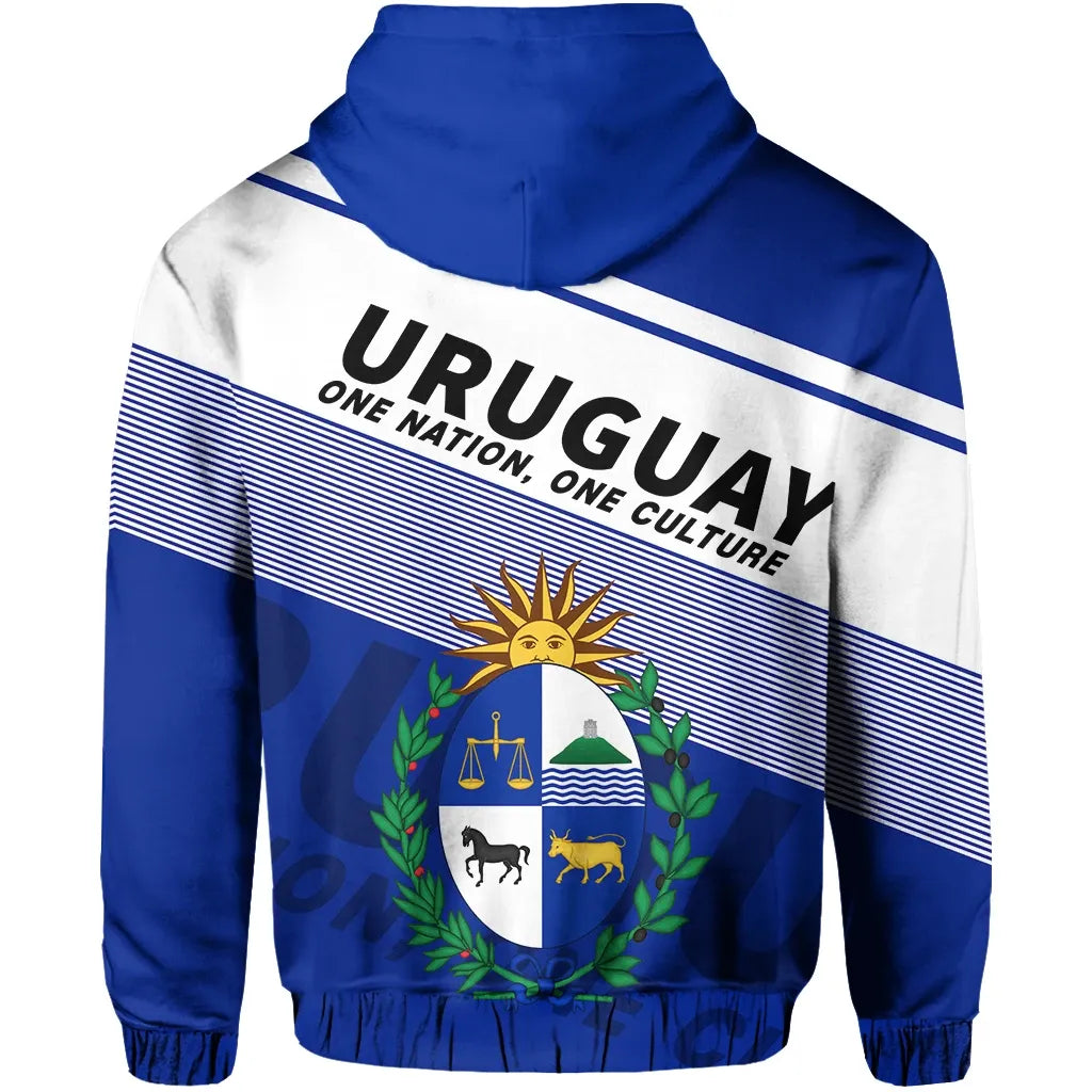 Uruguay Zipper Hoodie Flag Motto Limited Style RLT6