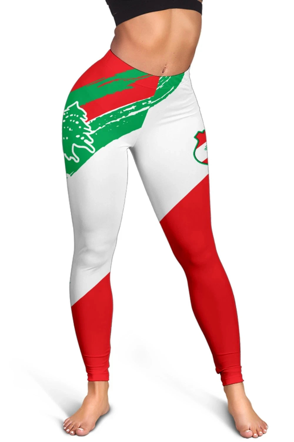 Lebanon Personalised Women's Leggings - Lebanon Flag Polygon Style24 RLT6