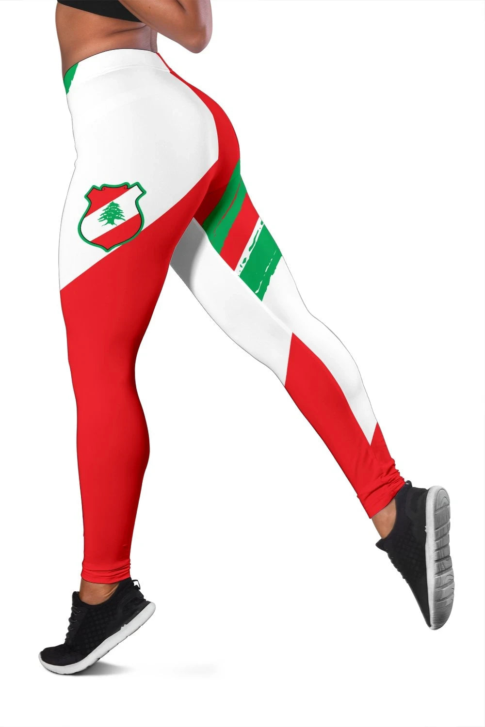 Lebanon Personalised Women's Leggings - Lebanon Flag Polygon Style24 RLT6