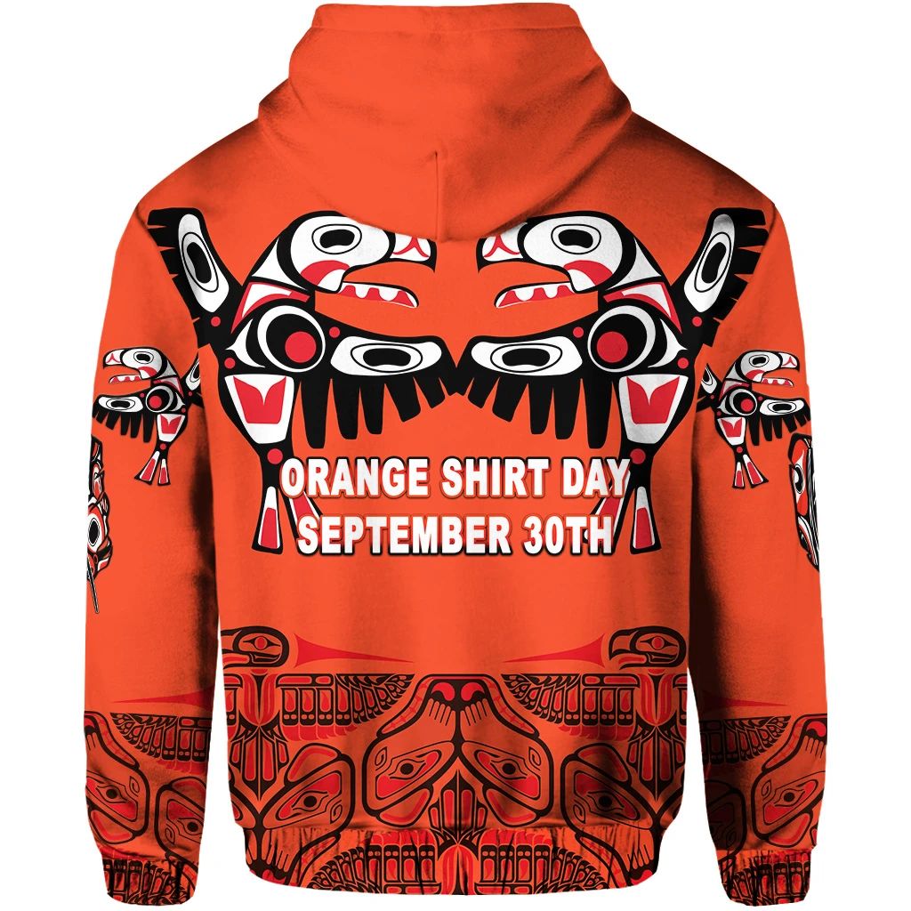 Orange Shirt Day Hoodie Every Child Matters Totem Bird Indigenous LT8