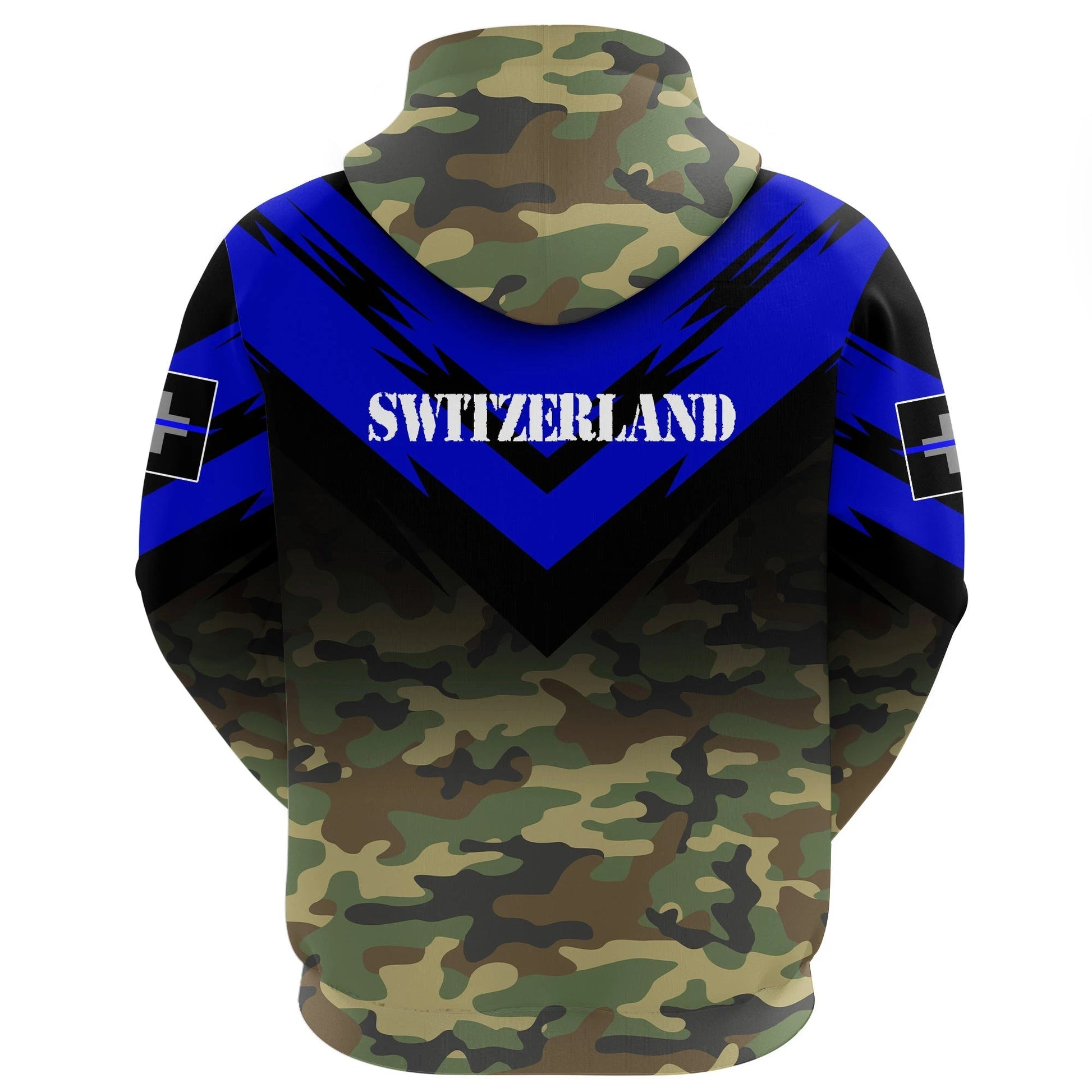 Switzerland Flag Hoodie Based Version Of The Thin Blue Line Symbol RLT13