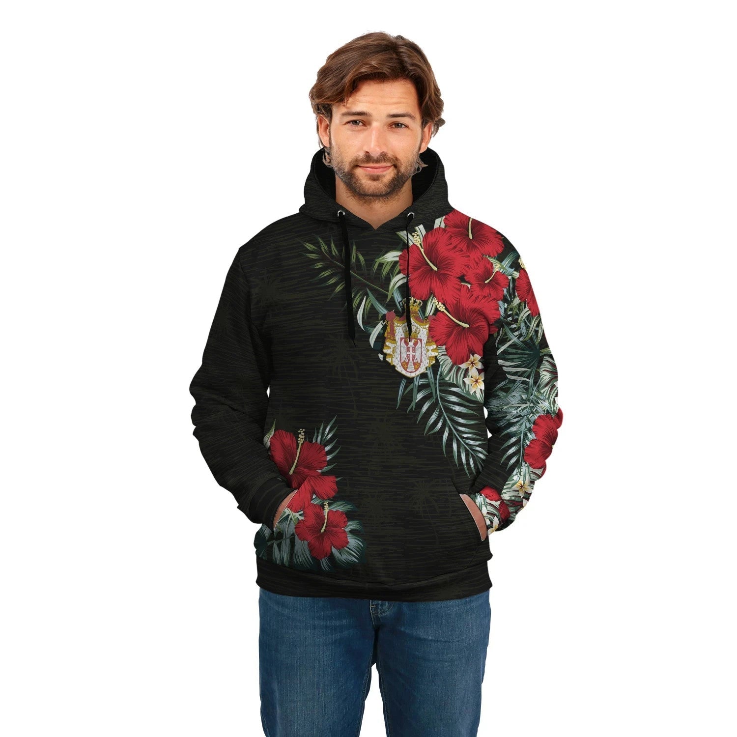 Serbia Hoodie Hibiscus Men/Women RLT7