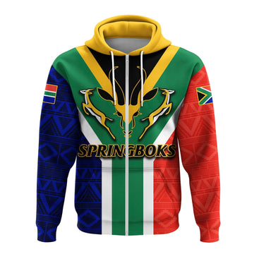 South Africa Springboks Mix African Patterns Zip Hoodie LT20